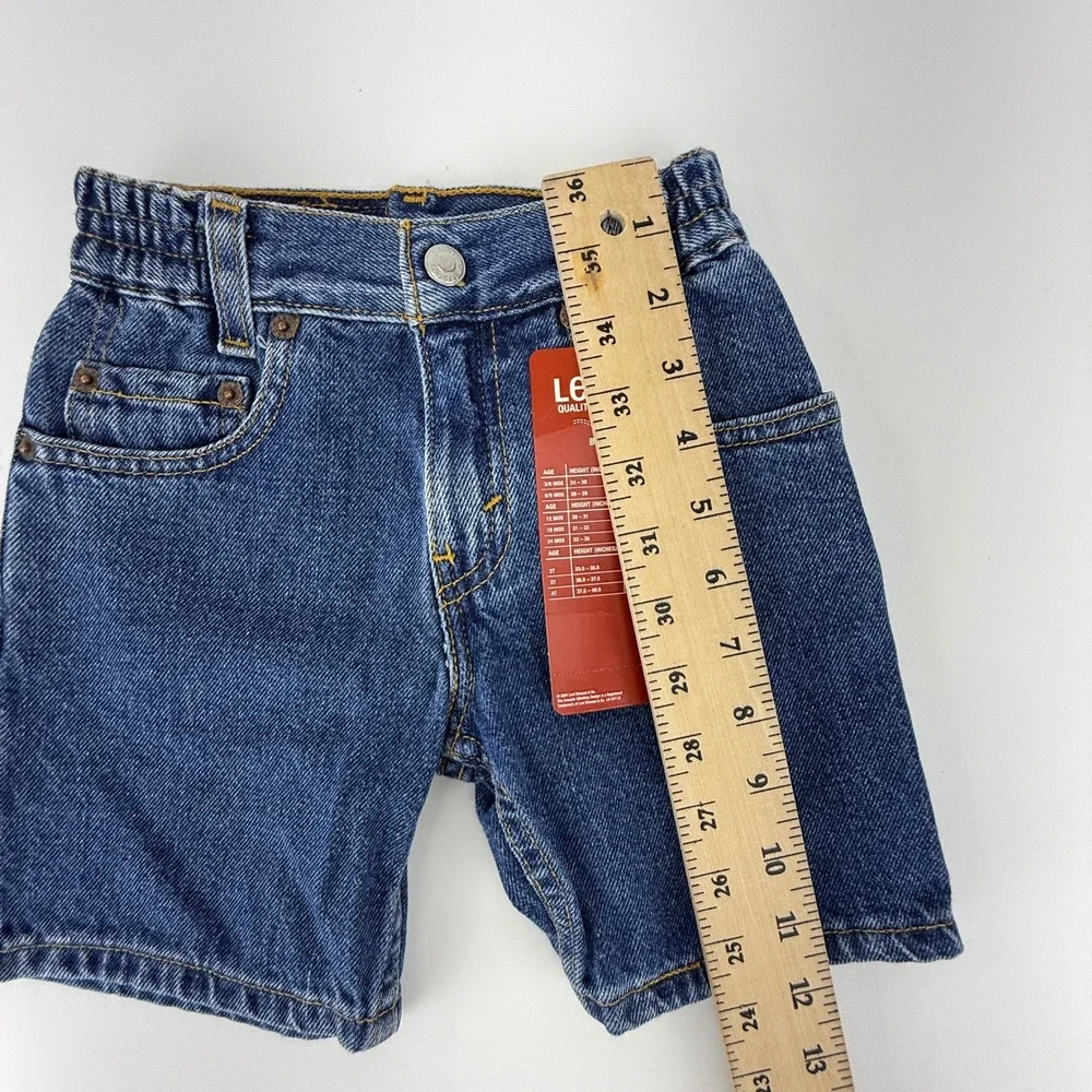 Vintage 90s Levis 550 Relaxed Fit Denim Shorts Toddler Size 2T Blue NWT NOS Y2K